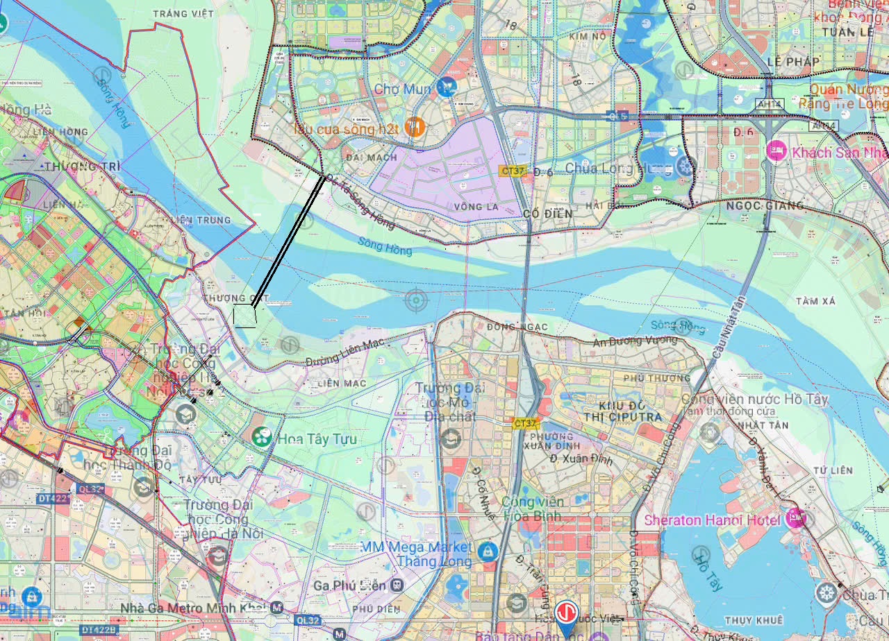 vị trí cầu Thượng Cát