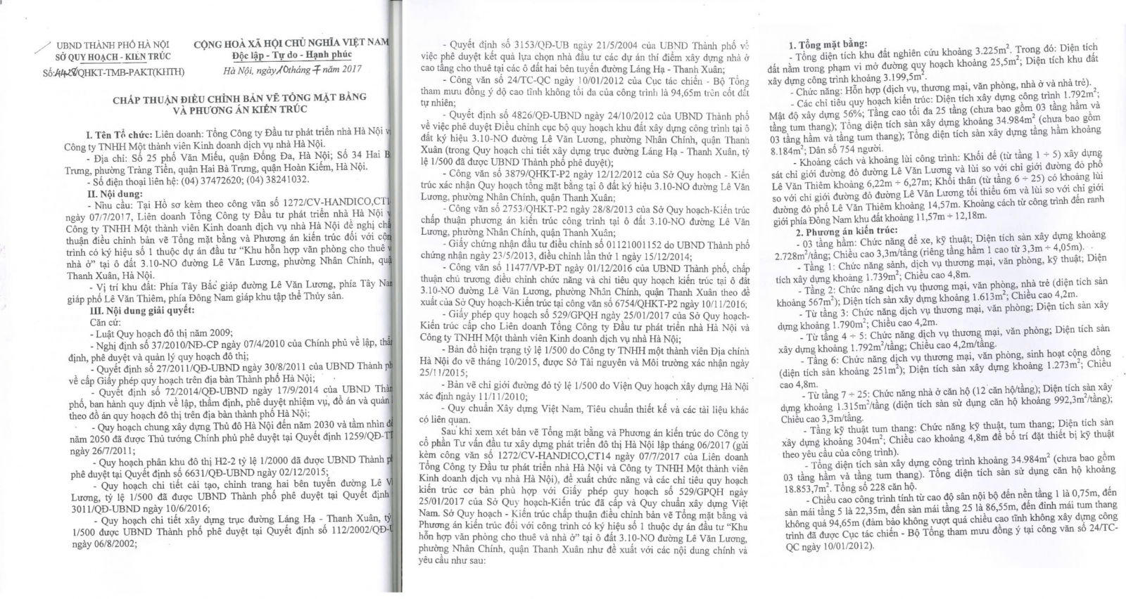 tổng mặt bằng và phương án kiến trúc Handico 33 lê văn lương