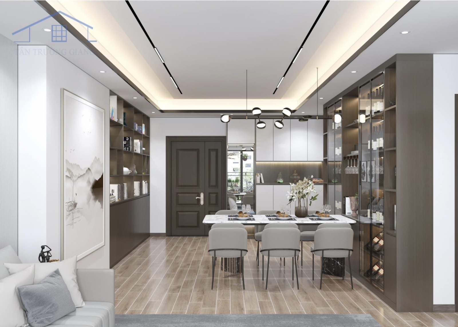 Nội thất phòng khách 122m2 x2 Đại Kim