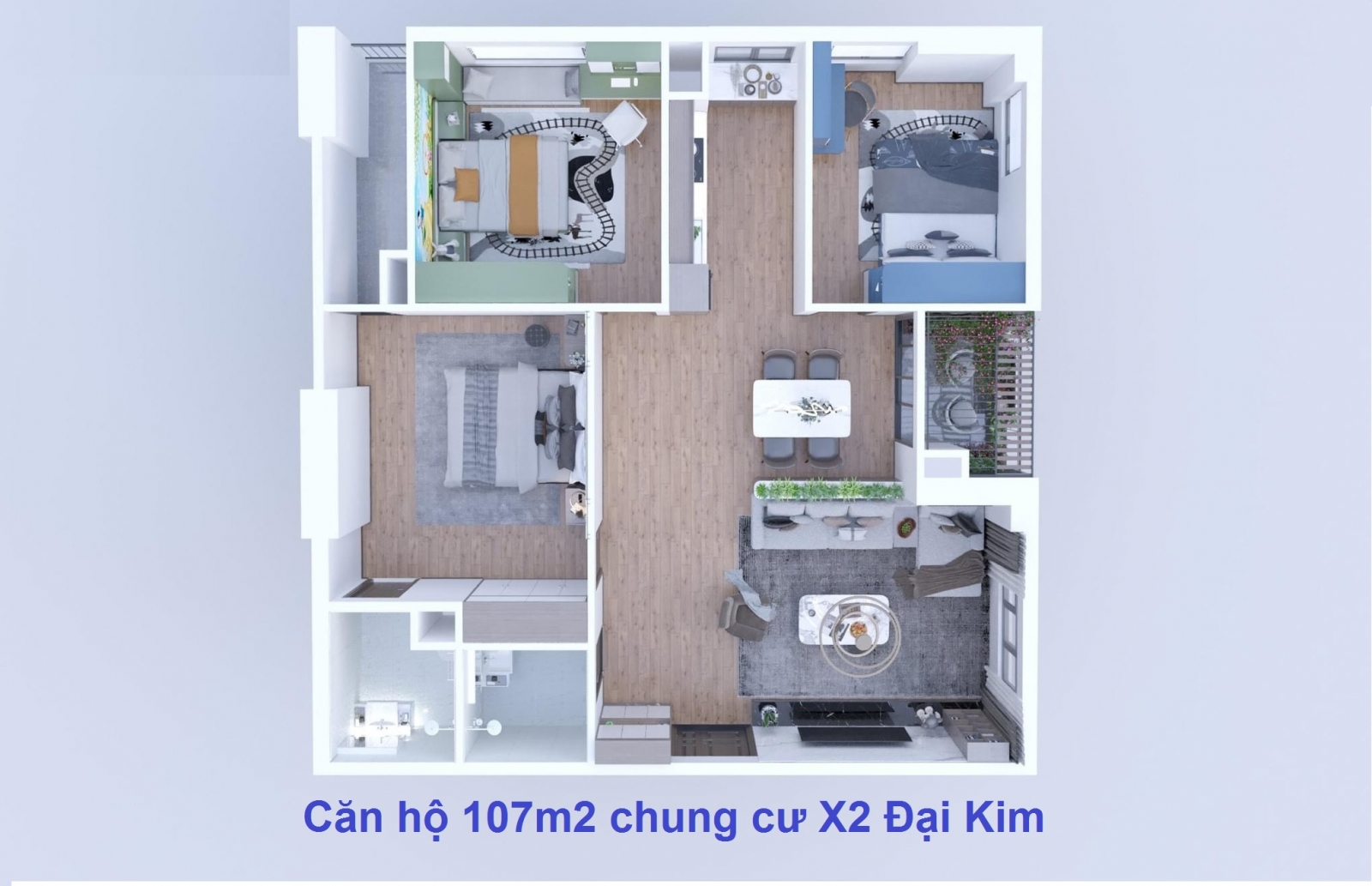 mặt bằng 107m2 x2 đại kim