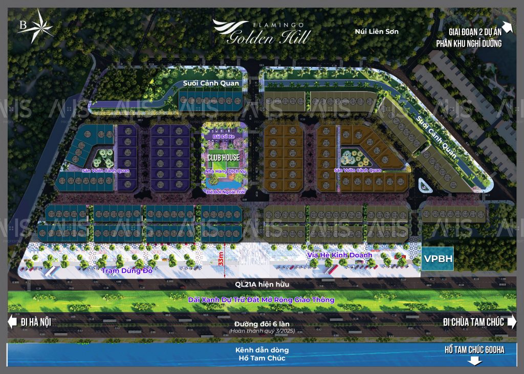 sơ đồ tiện ích Flamingo Golden Hill Hà Nam