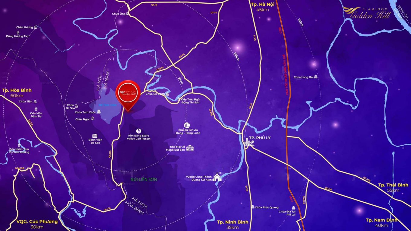Vị trí dự án Flamingo Golden Hill Hà Nam