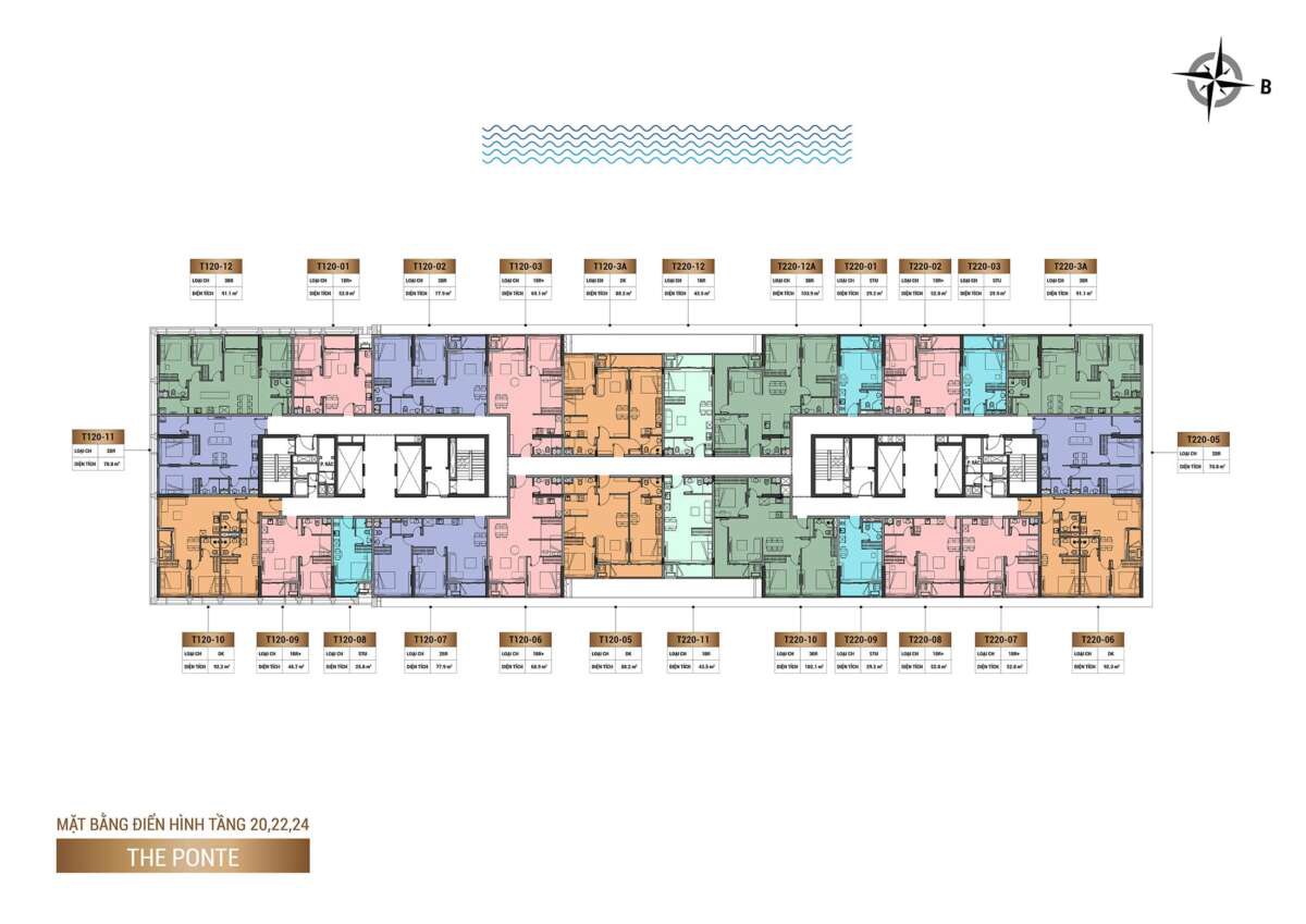 Mặt bằng HH3 Sông Hàn Sun Ponte Residence