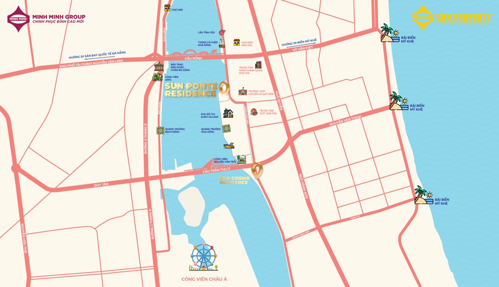 vị trí HH3 Sông Hàn Sun Ponte Residence