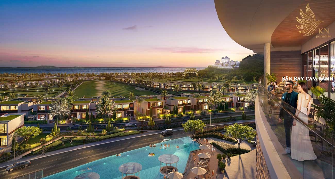 View biển nội khu biệt thự khu Đô Thị Nghĩ Dưỡng KN Paradise Cam Ranh