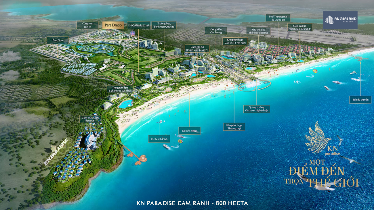 Mặt bằng sơ đồ phân khu các cụm của KN Paradise Cam Ranh