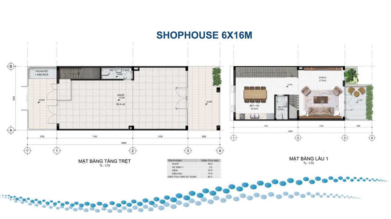 Thiết kế shophouse 6x16m dự án Para Grus Cam Ranh