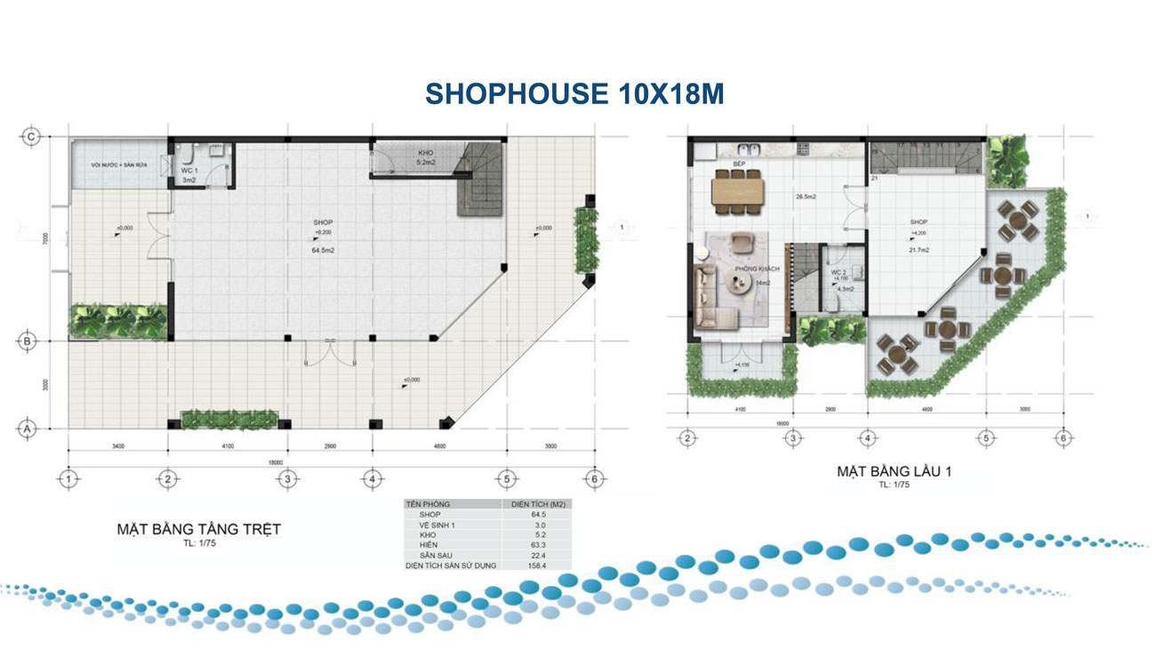 Thiết kế shophouse 10x18m dự án Para Grus Cam Ranh