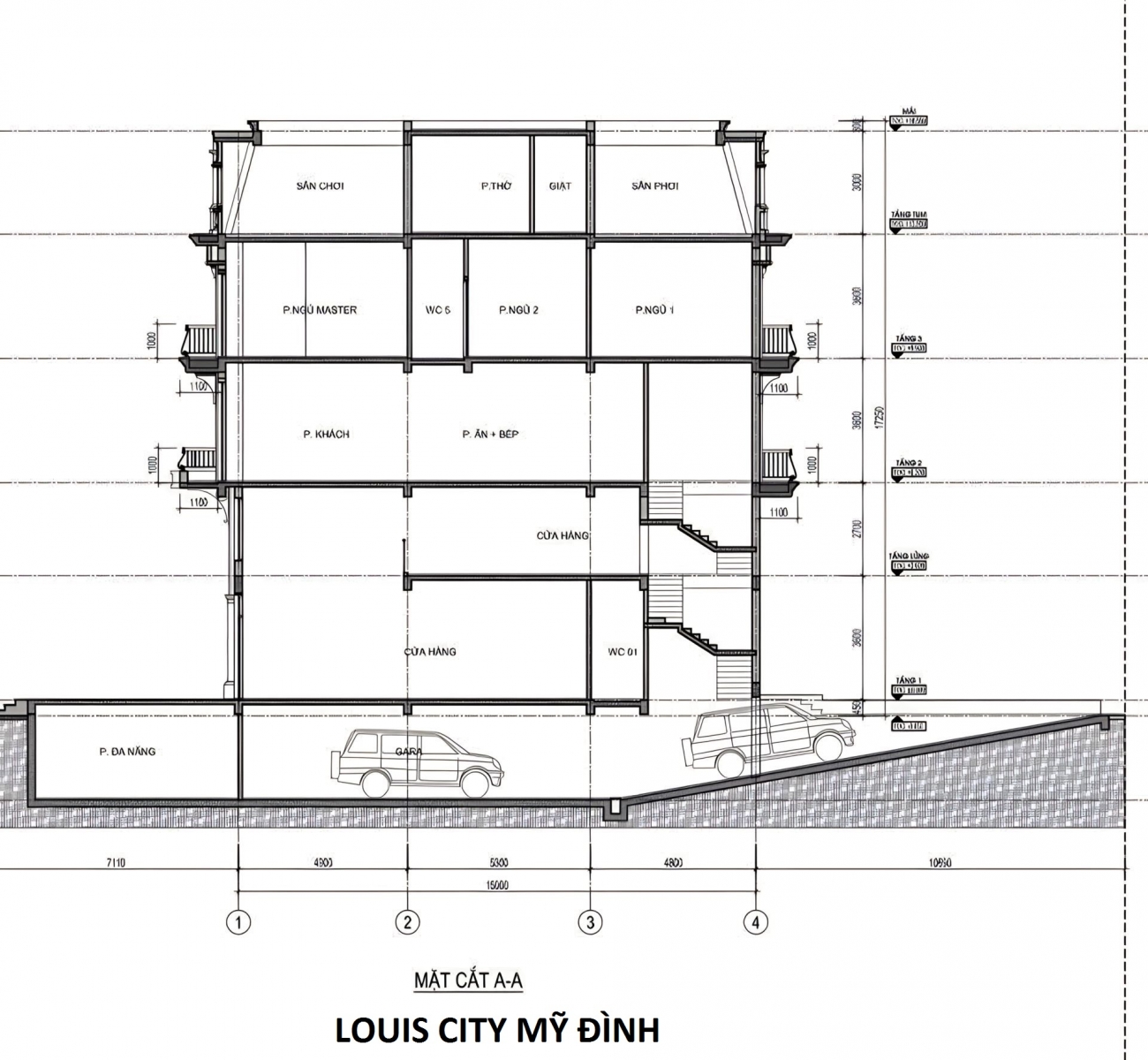 mặt bằng shophouse Louis City Mỹ Đình 