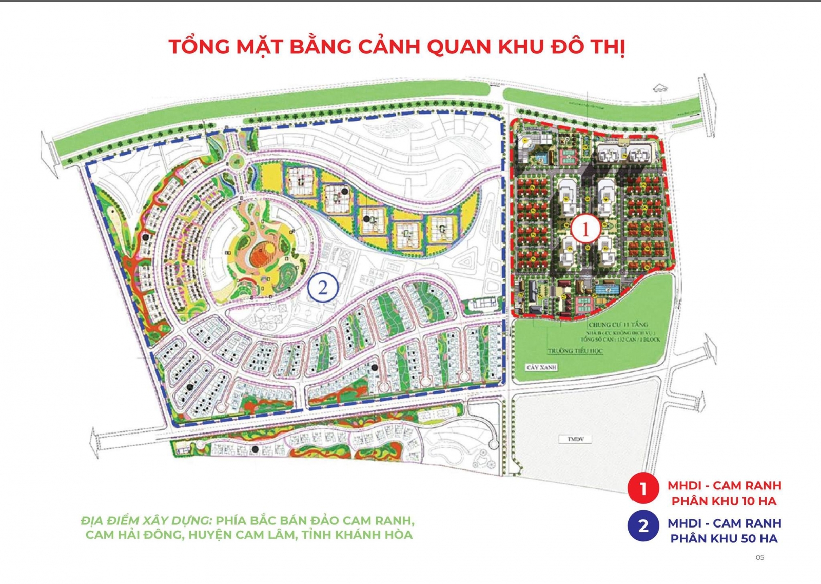 Tổng quan dự án MHDI Cam Ranh với 2 phân khu 10 ha và 50 ha