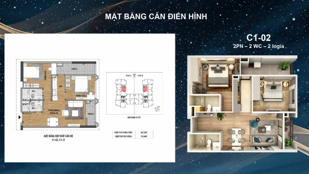 Mặt bằng chung cư Moonlight 1 – An Lạc Green Symphony