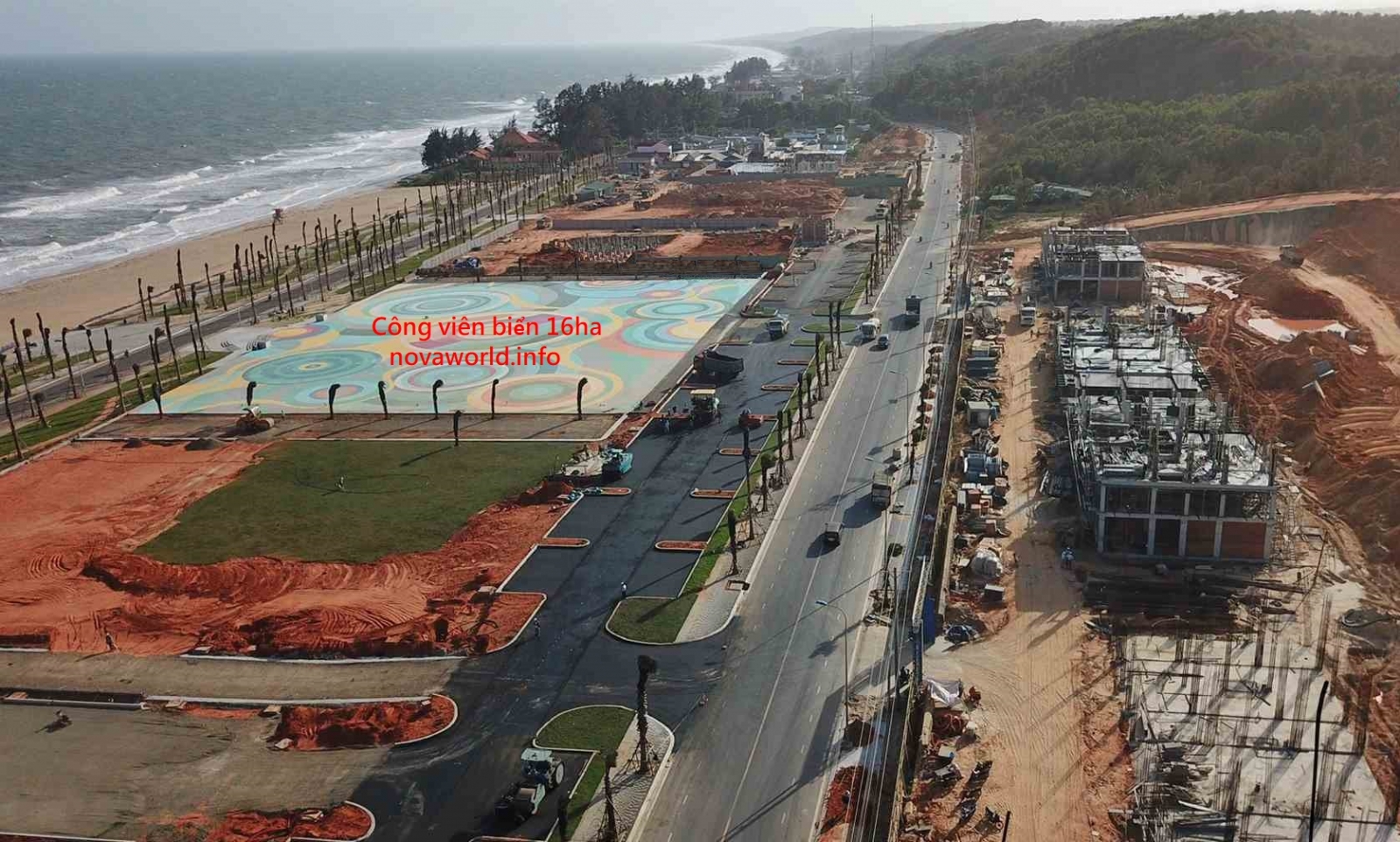  Công viên biển 16ha Novaworld đang được xây dựng                                     