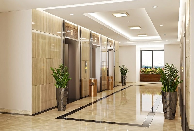 Sảnh thang máy cao cấp tại chung cư Phú Thịnh Green Park