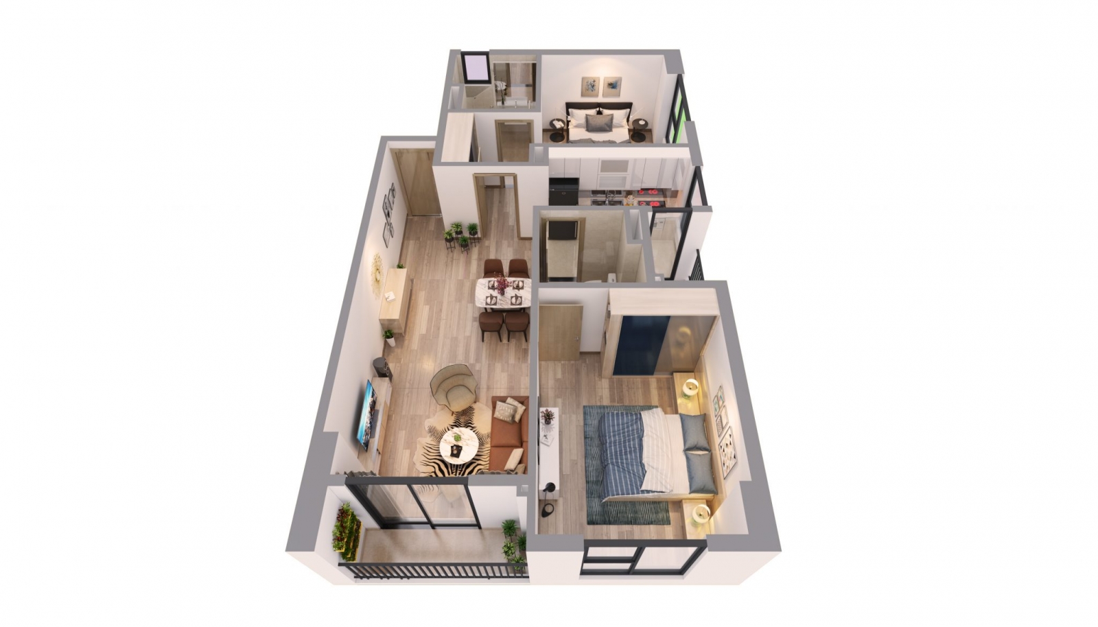 Thiết kế căn hộ 02 chung cư T&T 120 Định Công