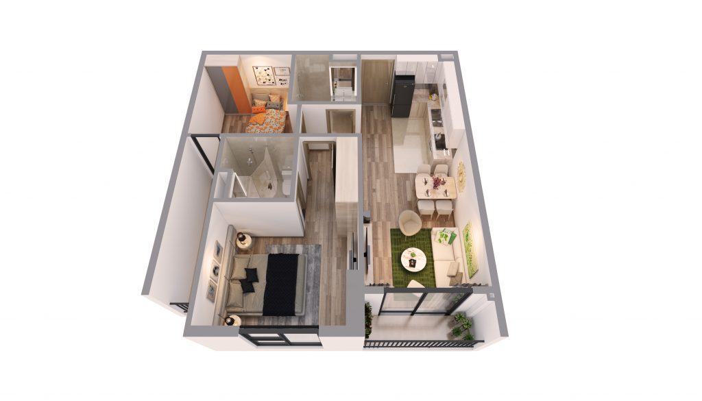 Thiết kế căn hộ 4-12 chung cư T&T 120 Định Công