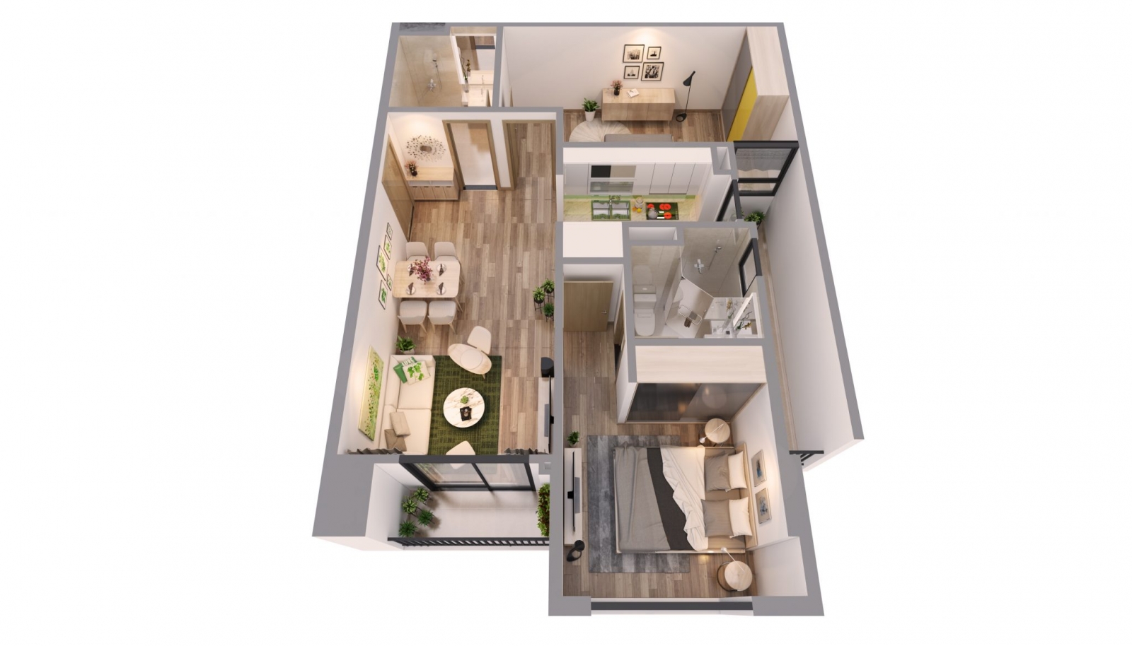 Thiết kế căn hộ 1-8-9-16 chung cư T&T 120 Định Công