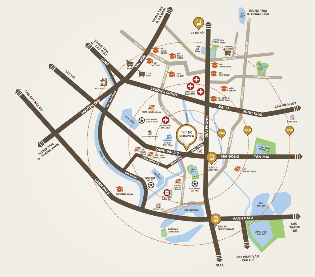 Vị trí dự án T&T 120 Định Công