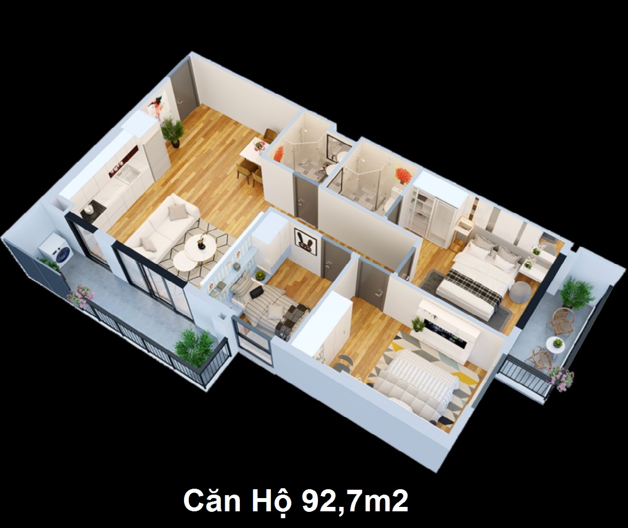 mặt bằng căn hộ Thái Nguyên Tower