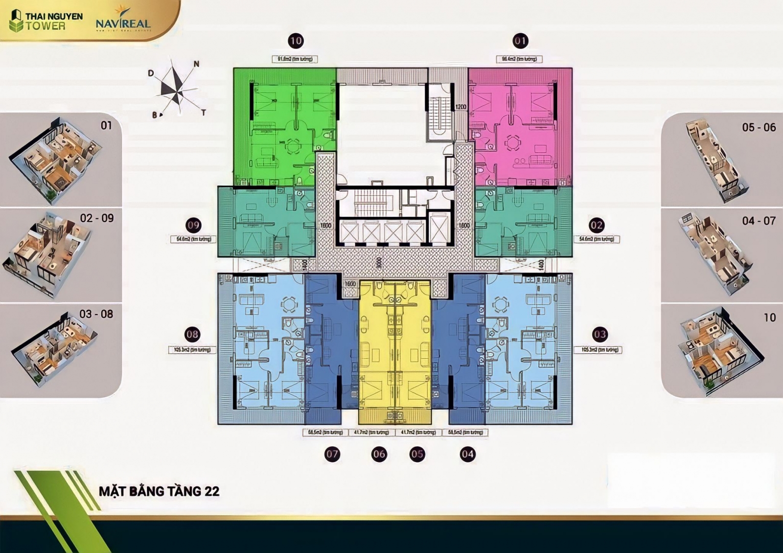 mặt bằng chung cư Thái Nguyên Tower