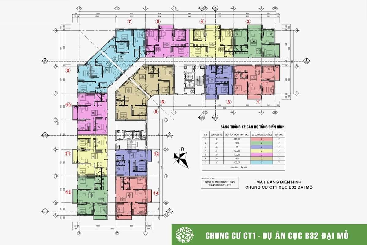 Mặt bằng tòa CT1 Thăng Long City