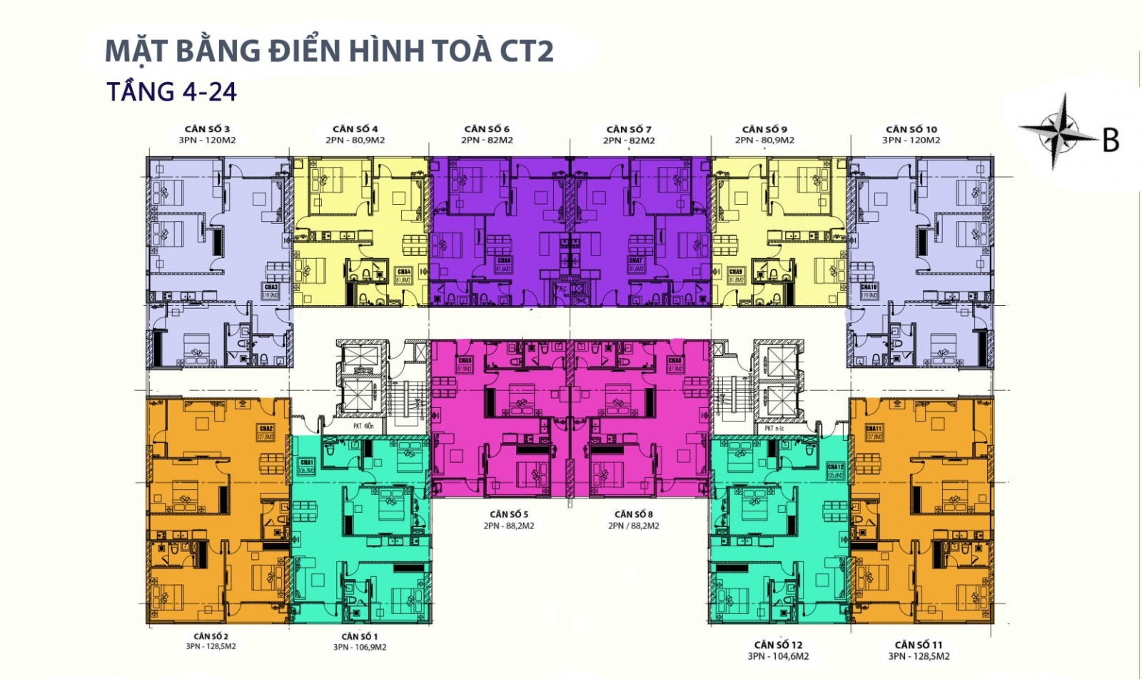 Mặt bằng chung cư CT2 chung cư CT2 Thăng Long City