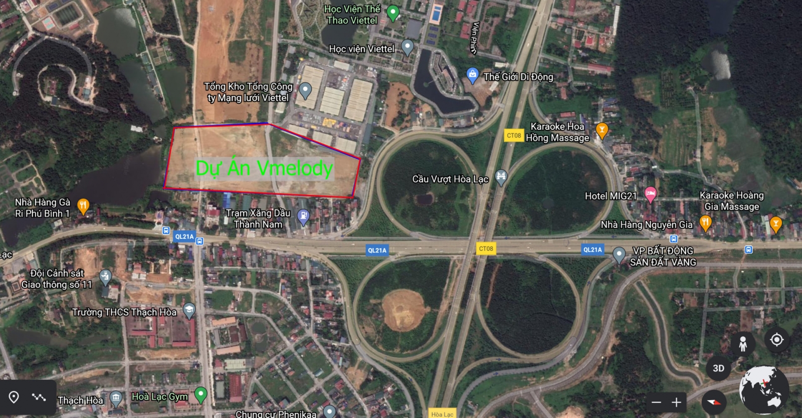 vị trí V Melody Villas Hòa Lạc