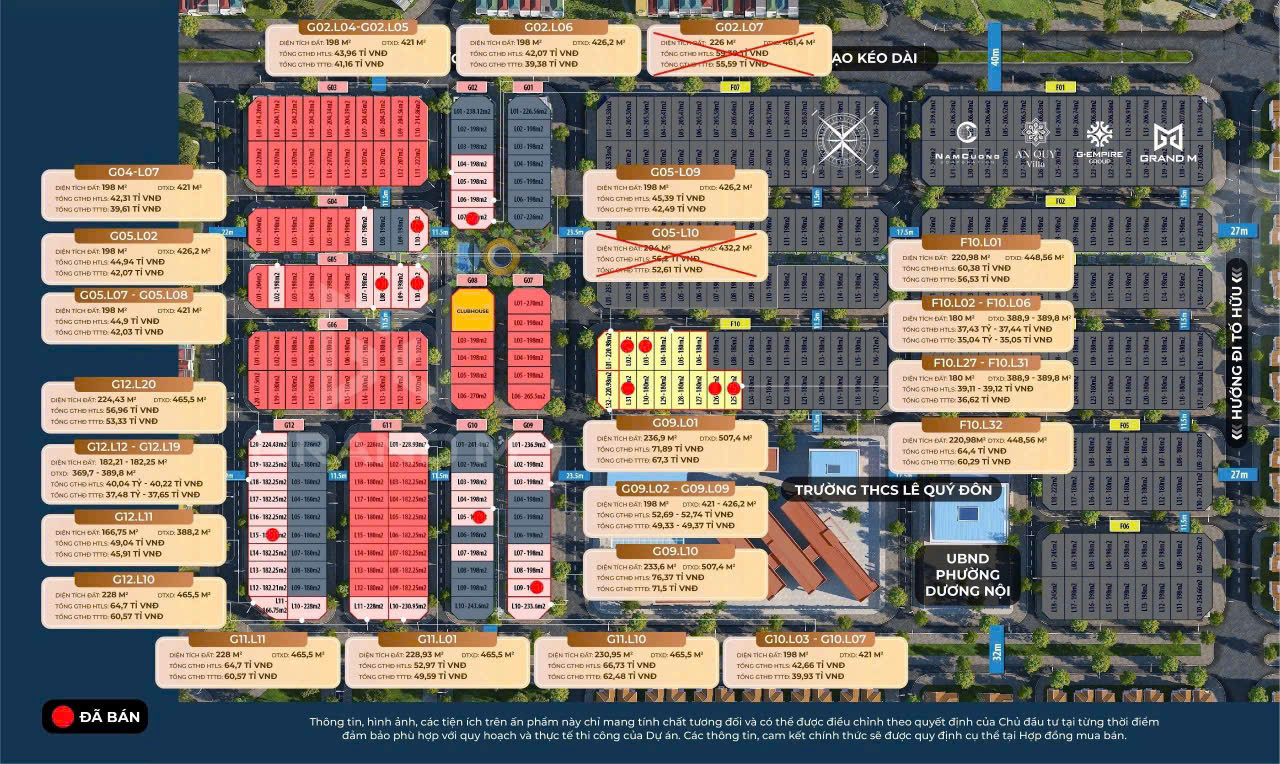 mặt bằng An Quý Villa Dương Nội Nam Cường