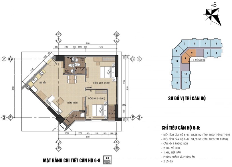 mặt bằng căn hộ B32 Đại Mỗ Thăng Long City