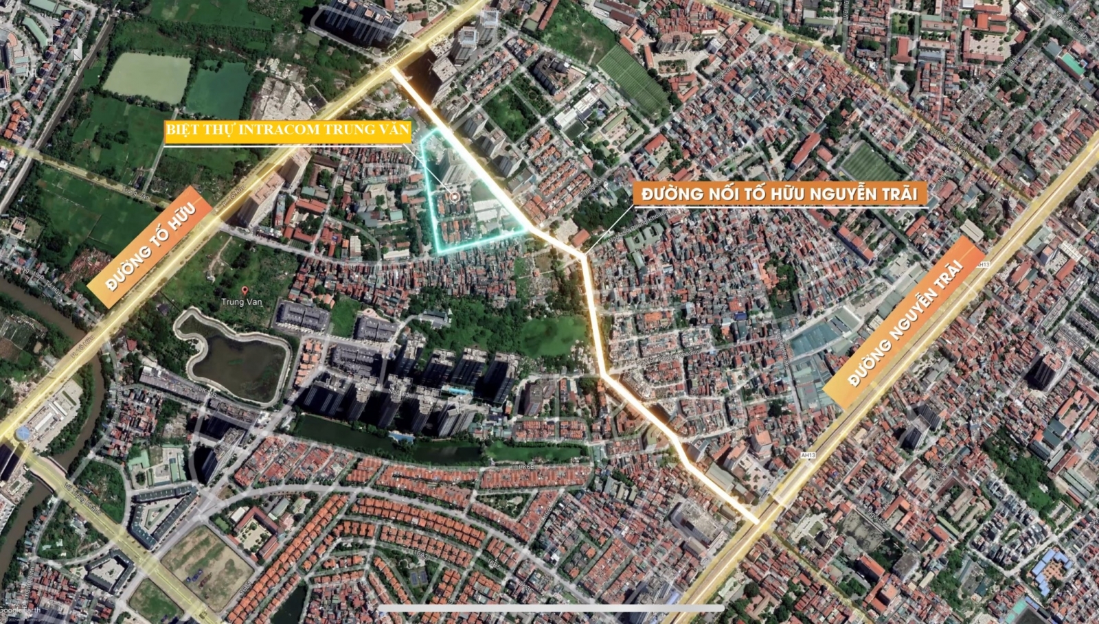 vị trí Biệt thự Intracom Trung Văn