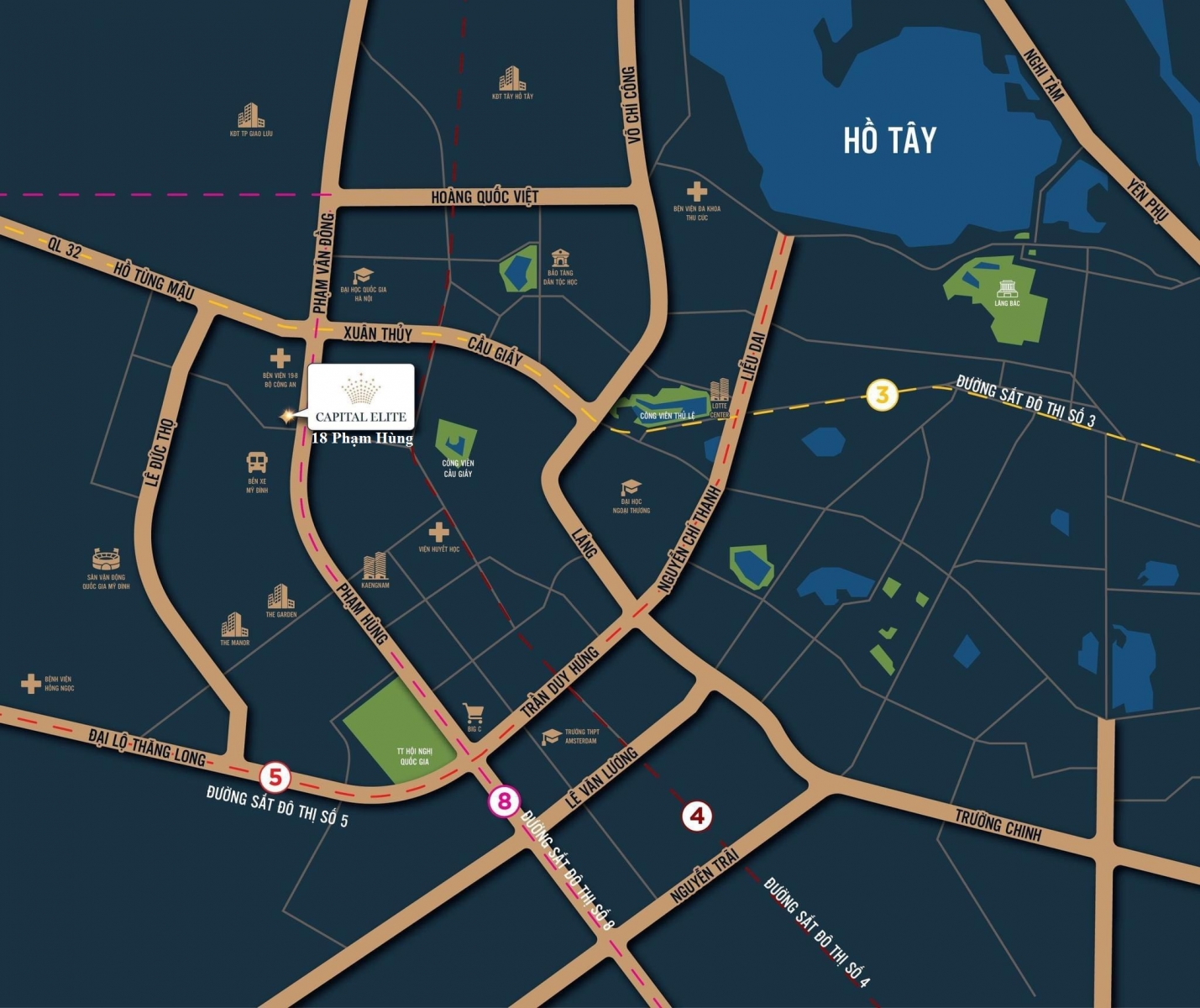 Vị Trí Chung cư 18 Phạm Hùng Capital Elite