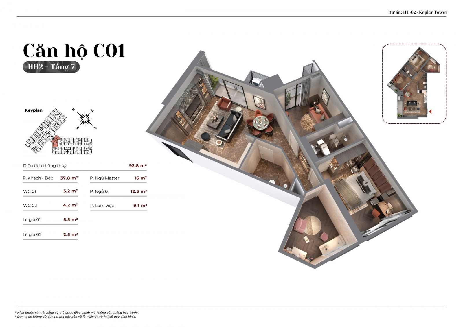 Mặt Bằng Kepler Land Mỗ Lao TSQ căn hộ