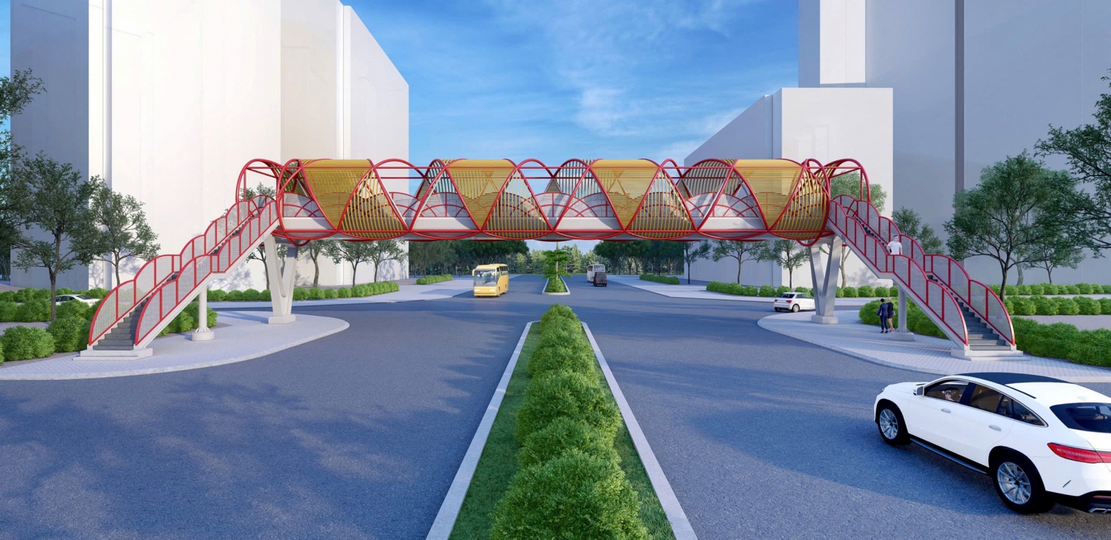 cầu đi bộ tháp đôi kepler hà đông