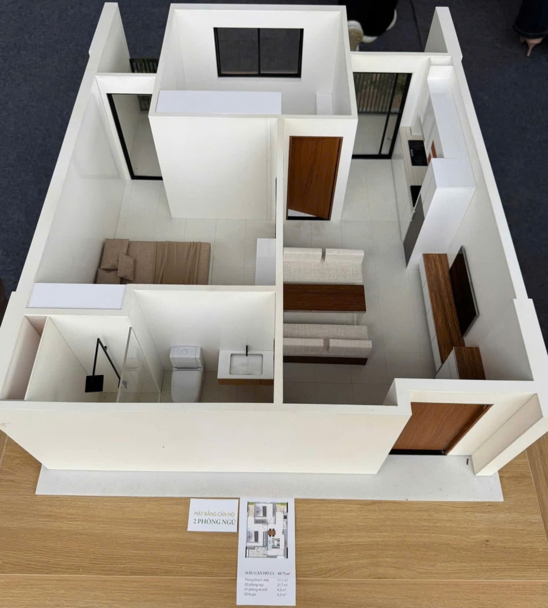 mặt bằng Ct3 Kim Chung căn 2 ngủ