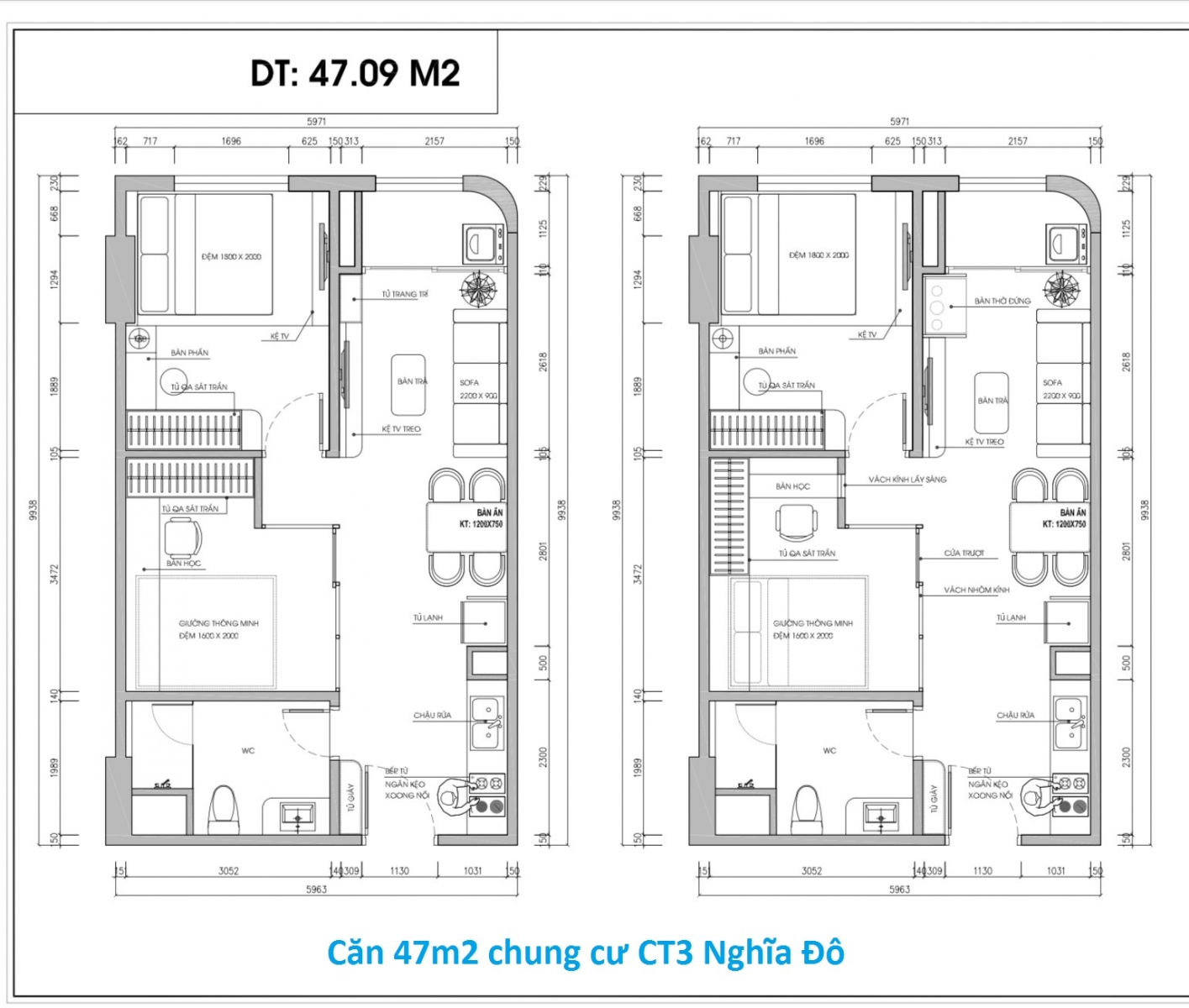 chung cư ct3 nghĩa đô căn 47m2
