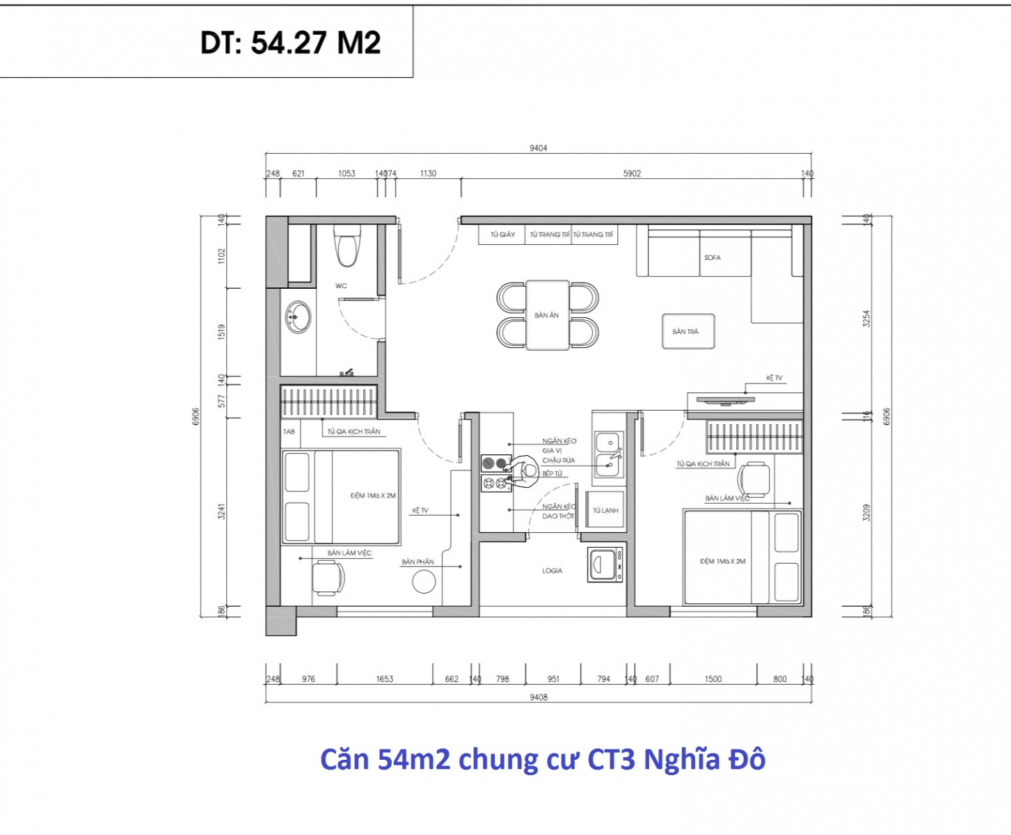 chung cư ct3 nghĩa đô căn 54m2