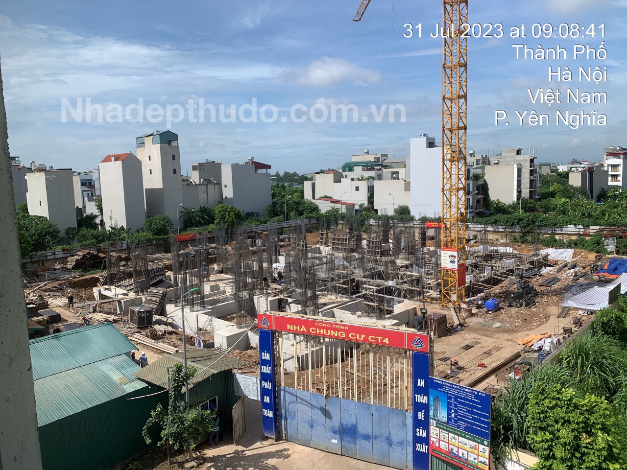 tiến độ chung cư ct4 yên nghĩa tháng 7
