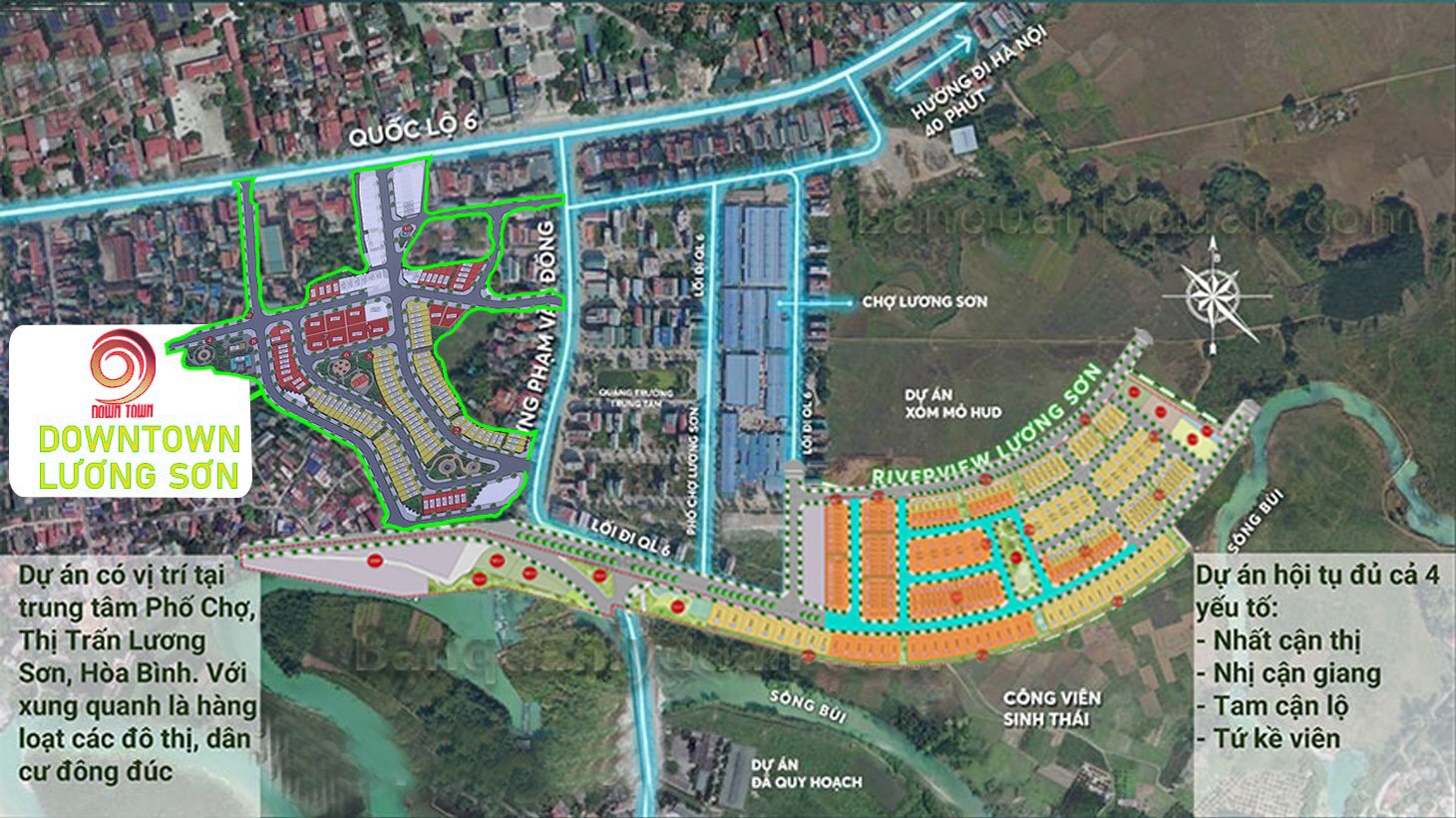 vị trí Downtown Lương Sơn