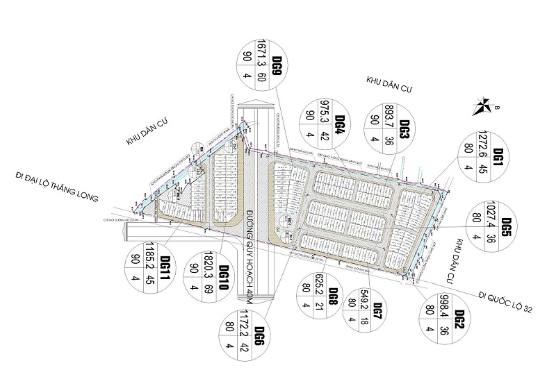 Mặt bằng giá bán các dự án trong khu vực khu đất đấu giá Sơn Đồng – Song Phương – Hoài Đức