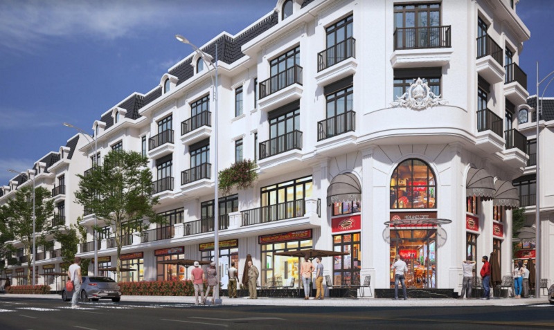 Phối cảnh shophouse khu đất đấu giá Sơn Đồng – Song Phương – Hoài Đức