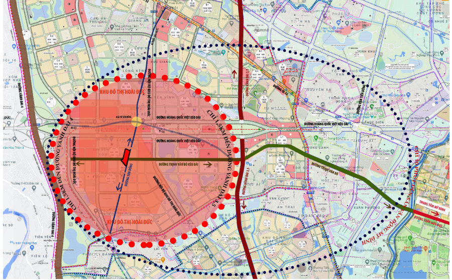 Vị trí khu đất đấu giá Sơn Đồng – Song Phương – Hoài Đức