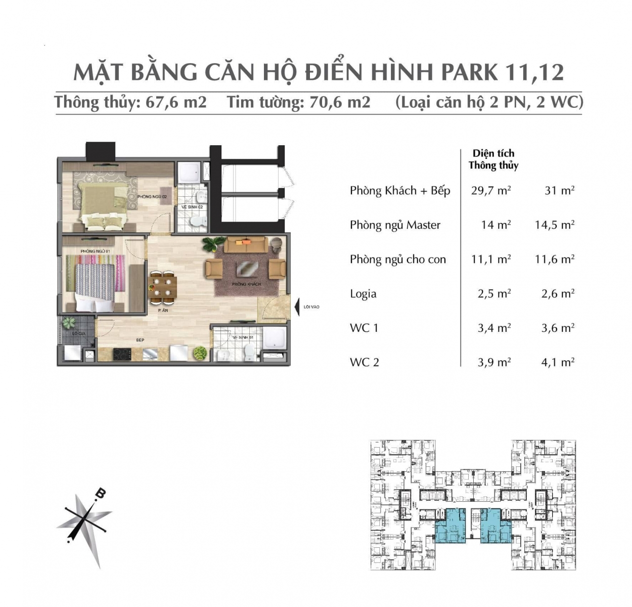 Mặt bằng park 3 Eurowindow River Park 67m