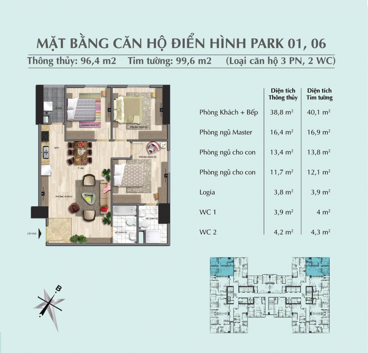 Mặt bằng park 3 Eurowindow River Park 96m2