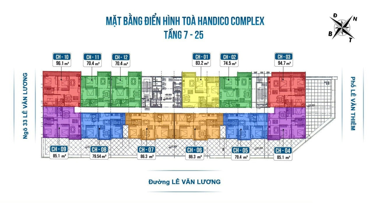 mặt bằng Handico Complex Lê Văn Lương
