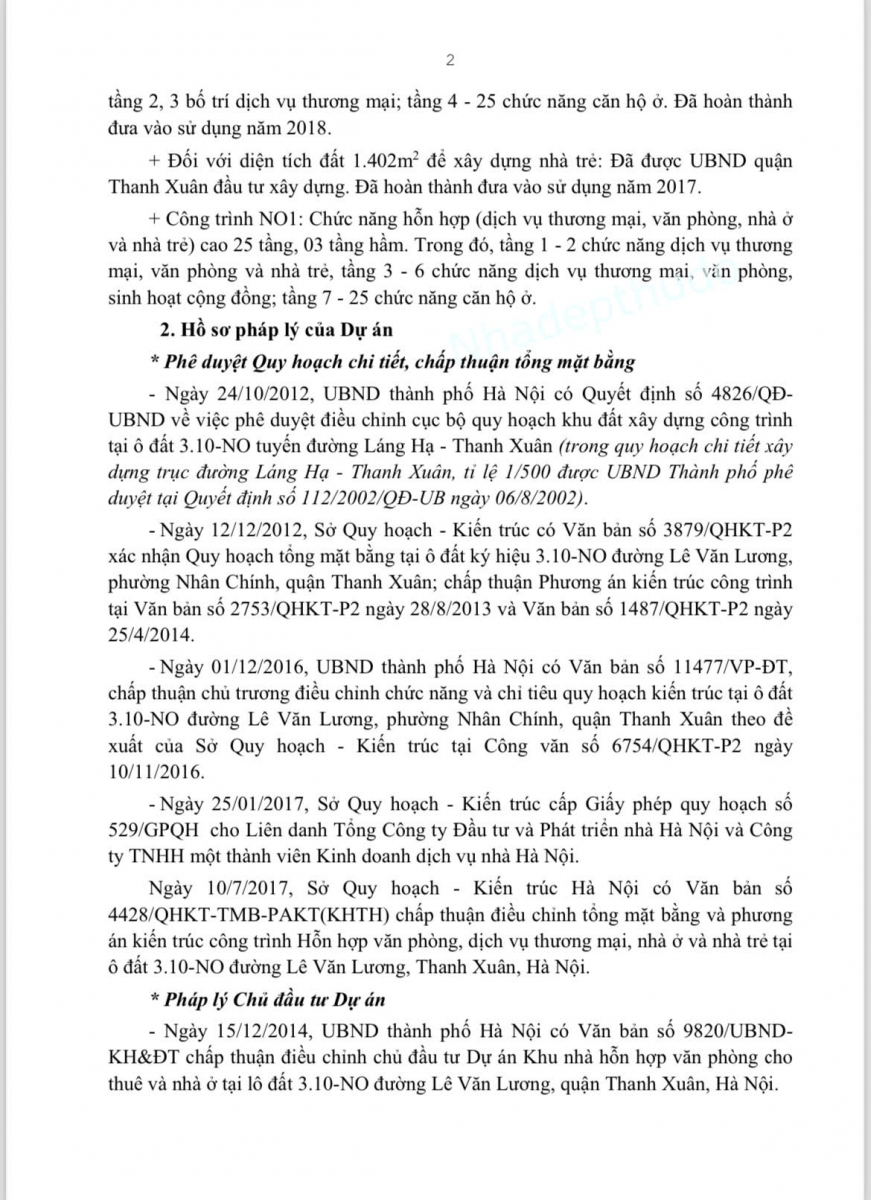 Pháp lí và Tiến độ chung cư HanDiCo Complex Lê Văn Lương 