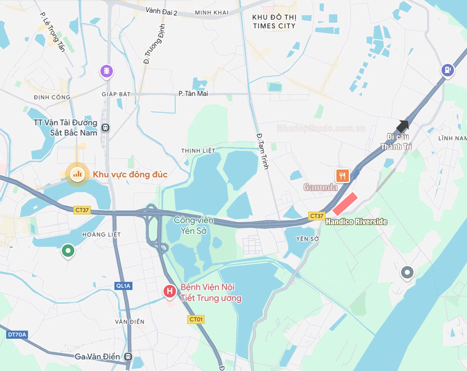 Chung cư HanDico Riverside X2 Trần Phú vị trí