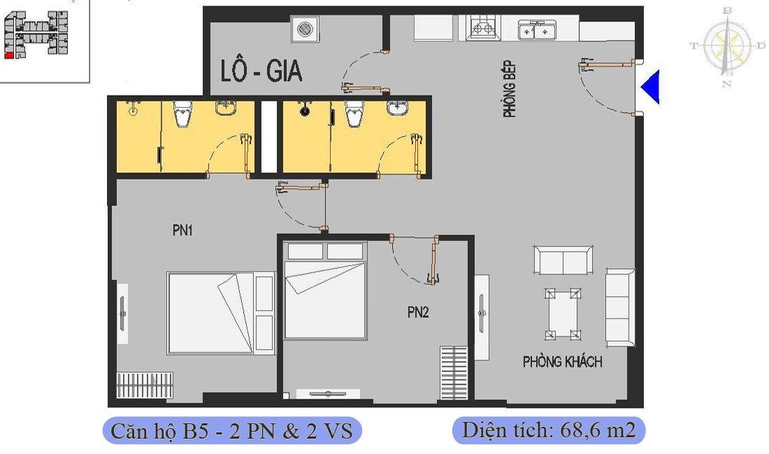 Mặt bằng căn hộ tòa CT1 dự án Him Lam Thượng Thanh