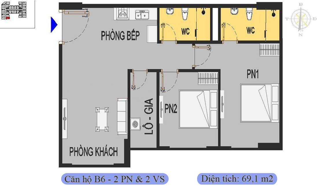 Mặt bằng căn hộ tòa CT1 dự án Him Lam Thượng Thanh