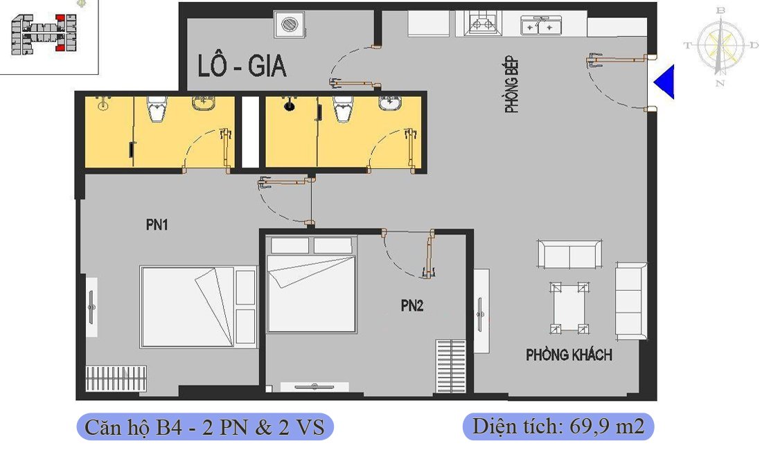 Mặt bằng căn hộ tòa CT1 dự án Him Lam Thượng Thanh