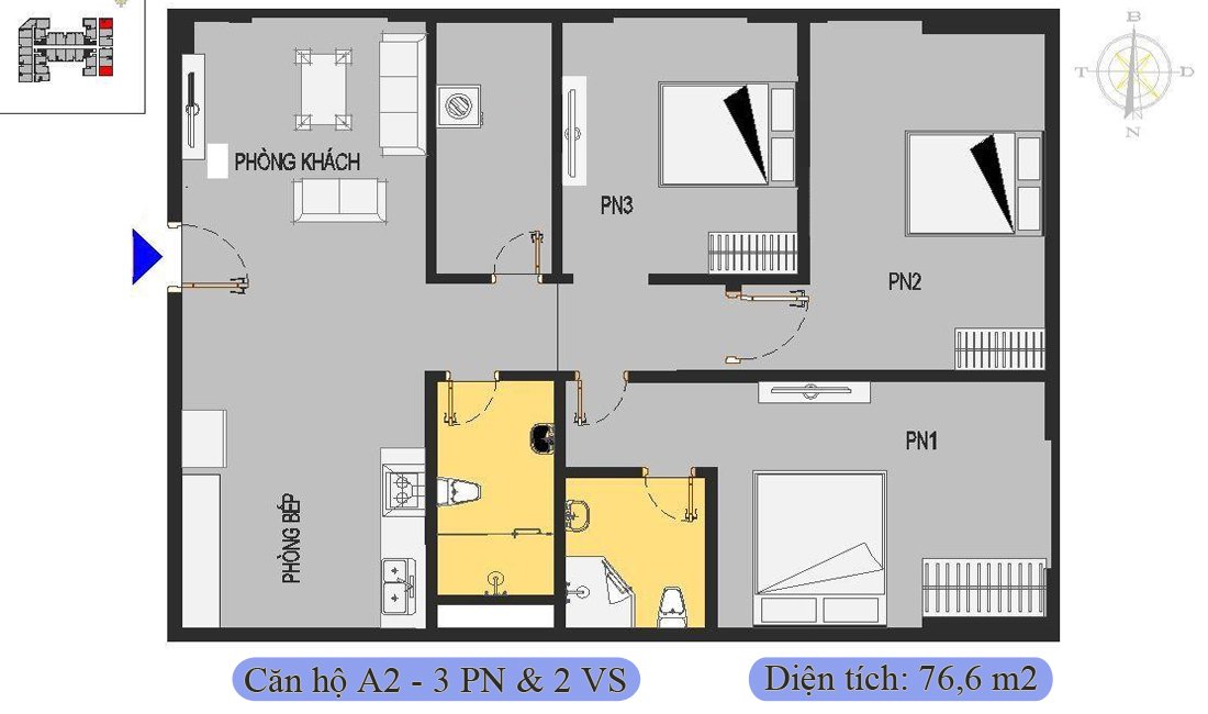 Mặt bằng căn hộ tòa CT1 dự án Him Lam Thượng Thanh