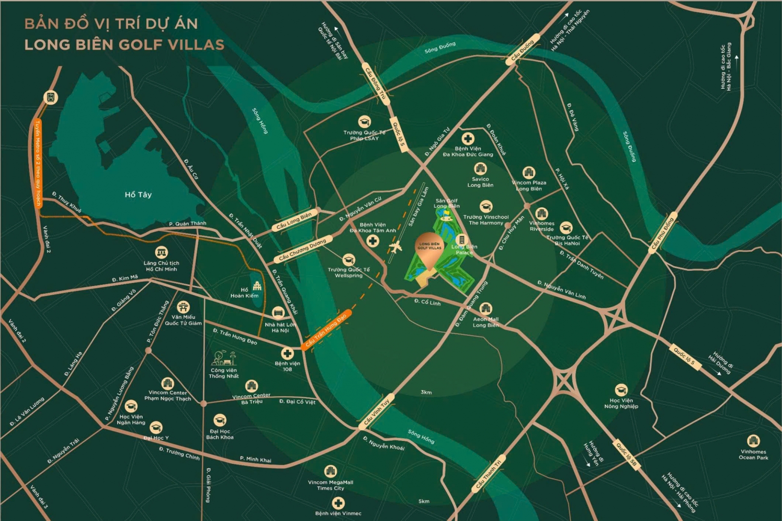 Long Biên Golf Villas Him Lam Vĩnh Tuy vị trí